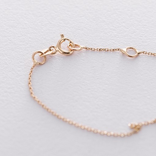 Браслет на ногу "Love" в желтом золоте б04173 2