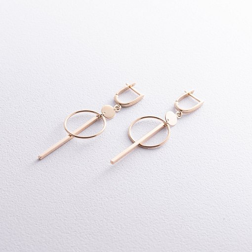 Серьги "Геометрия" в желтом золоте с08537 3