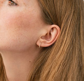 Золотые серьги с фианитами с09070 №2