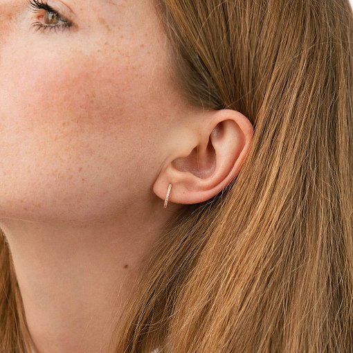 Золотые серьги с фианитами с09070 2