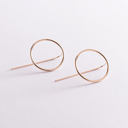 Серьги "Геометрия" в желтом золоте с07794 2