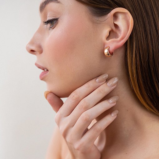 Серьги - кольца в красном золоте с07060 9