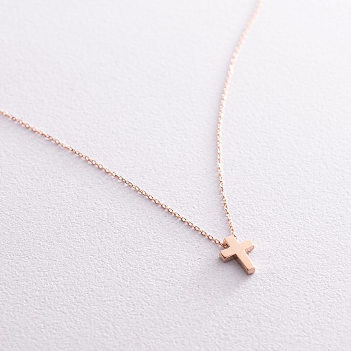 Колье "Крестик" в красном золоте кол02270 2