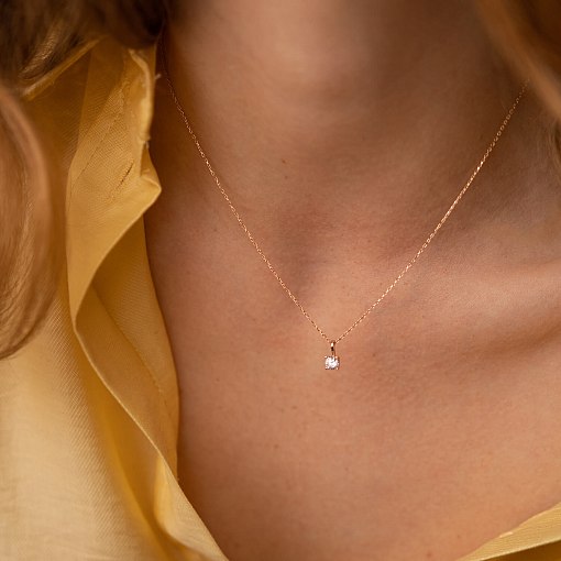 Кольє з фіанітом в червоному золоті кол01356 6