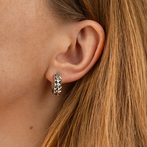 Серьги - кольца "Monica" в белом золоте с08854 6