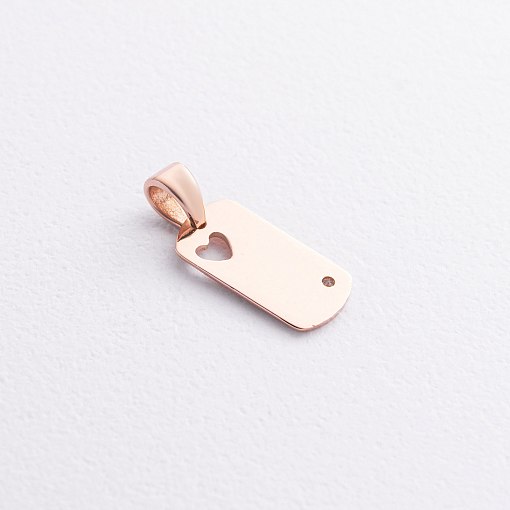 Кулон "Сердечко" для гравировки (красное золото) п03243 2