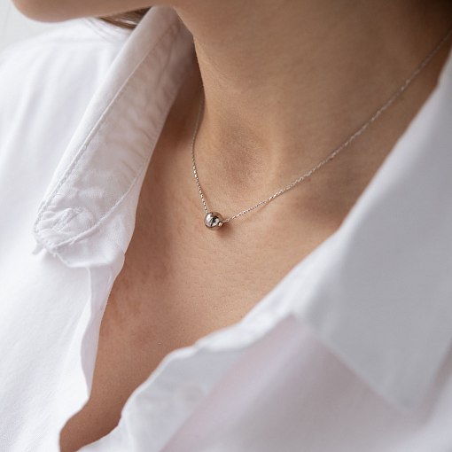 Колье "Шар" в белом золоте (0.7 см) кол01846 3