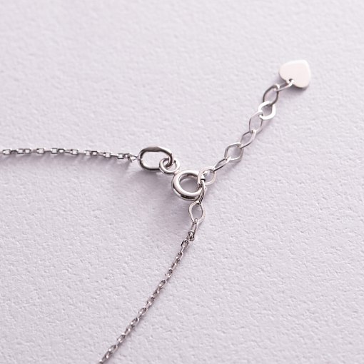 Золотой браслет "Сердечки" (фианиты) на ногу б04900 5