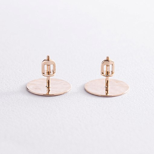 Серьги - пусеты "Теона" в желтом золоте с07803 5