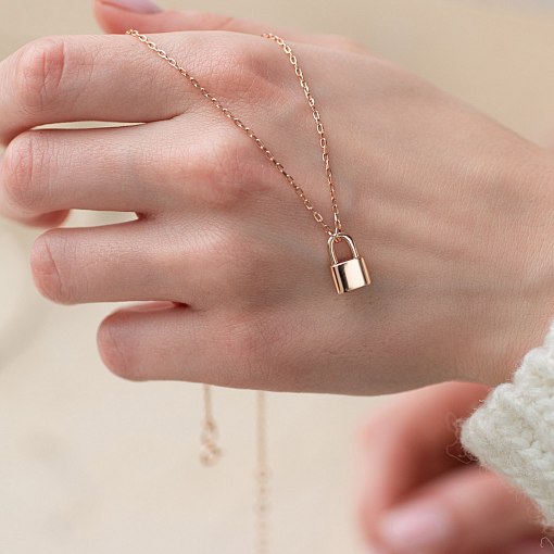 Колье "Замочек" в красном золоте кол01890 6