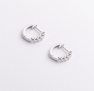 Золотые серьги - кольца с бриллиантами сб0548mi №2