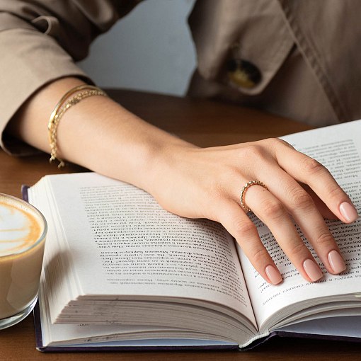 Каблучка з кульками в жовтому золоті к06319 7