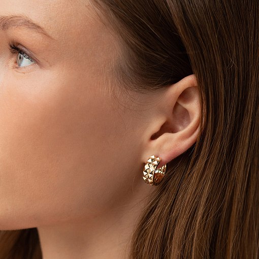 Серьги - кольца "Monika" в желтом золоте с09159 2