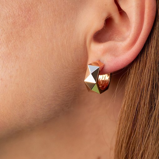 Серьги - кольца "Anna-Lisa" в красном золоте с09029 2