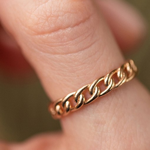 Кольцо "Цепочка" в красном золоте к07143 9