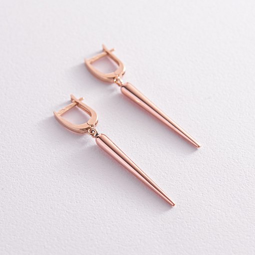 Серьги "Восторг" в красном золоте с07836 2