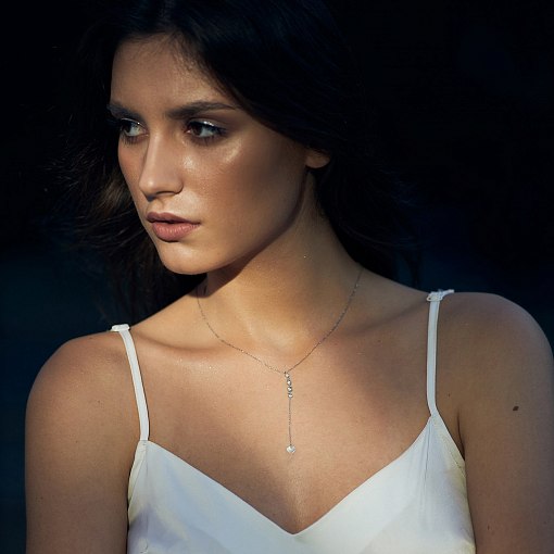 Колье из белого золота с фианитами кол01515 9