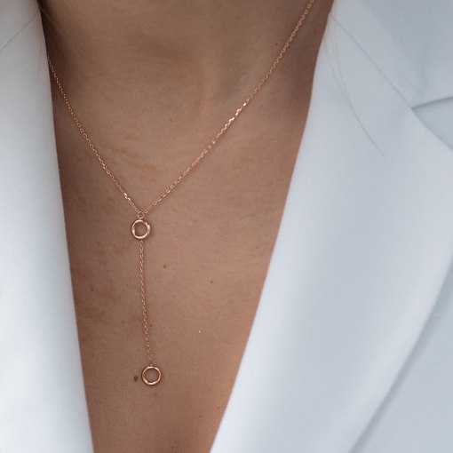 Колье "Кружочки" в красном золоте кол01838 6