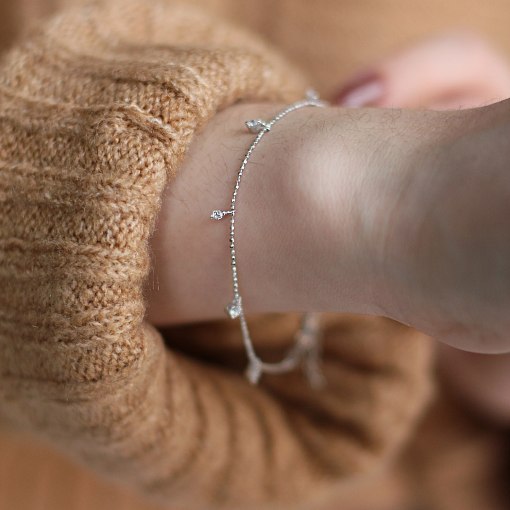 Золотой браслет с фианитами б04220 4