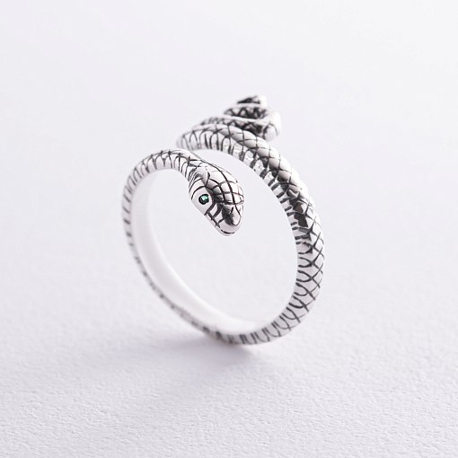 Серебряное кольцо "Змея" 3853