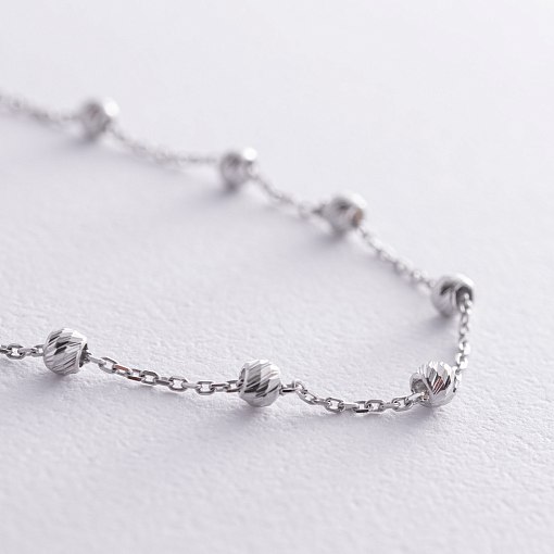 Браслет "Шарики" в белом золоте б05214 6