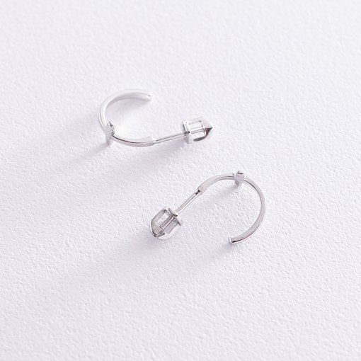 Серьги - пусеты "Крестики" в белом золоте с07012 4