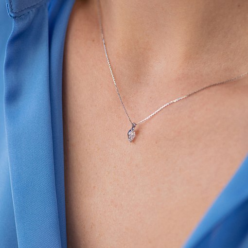 Золоте кольє з одним каменем (діамант) колб0105z 6