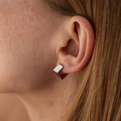 Серьги "Риск" в красном золоте с08460