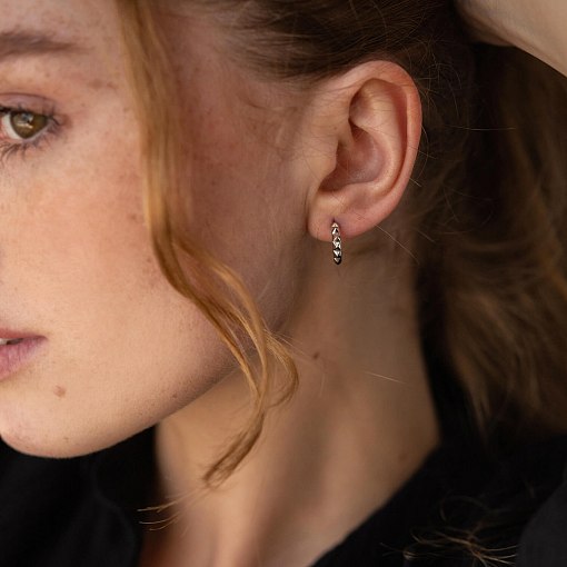 Серьги - пусеты "Mona" в белом золоте с08446 2