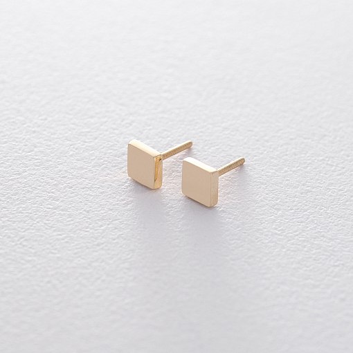 Гвоздики в желтом золоте Ромбы с06227