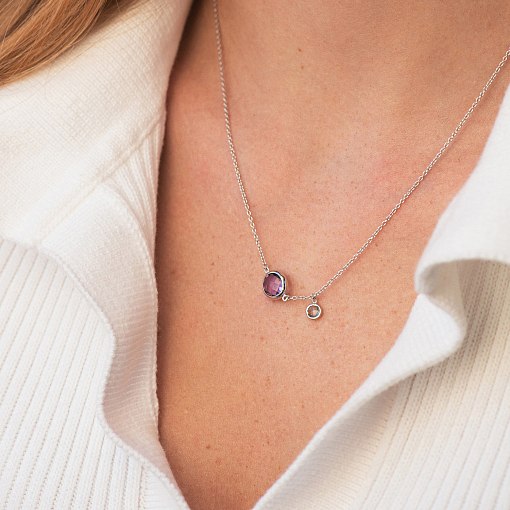 Золоте кольє (аметист, топаз) кол01858 11