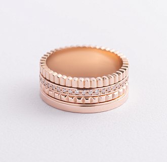 Кольцо "Sharon" с фианитами (красное золото) к08337