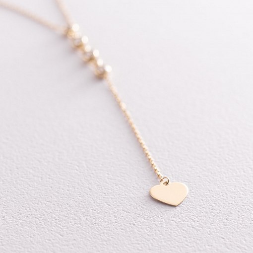 Колье из желтого золота с фианитами кол01784 4