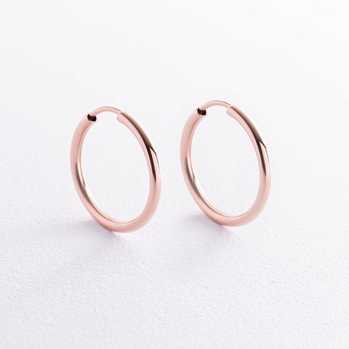 Серьги "Кольца" в красном золоте с02464