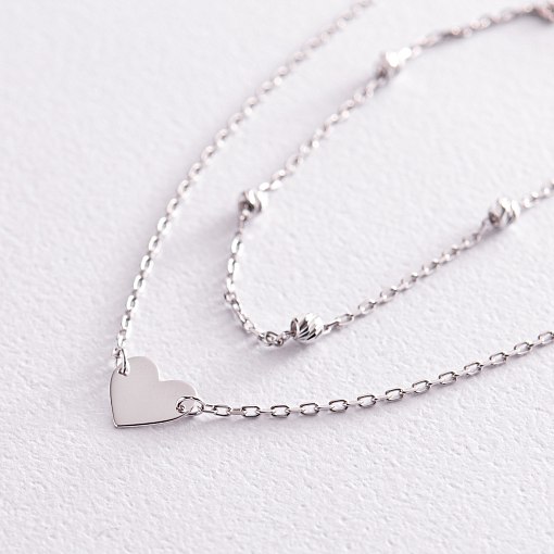 Двойной золотой браслет "Сердечко" б05090 3