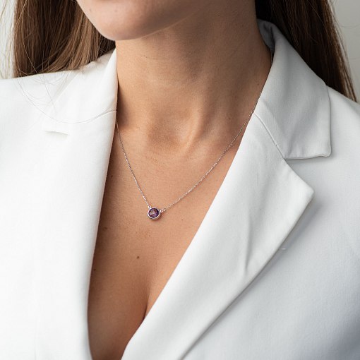 Золотое колье с аметистом кол01547 3