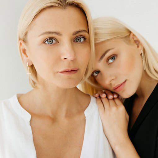 Серьги "Кресты" в желтом золоте с06747 4