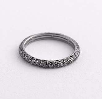 Золота каблучка з чорними діамантами кб0242sth №3