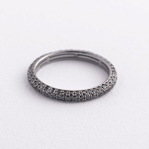 Золотое кольцо с черными бриллиантами кб0242sth 3