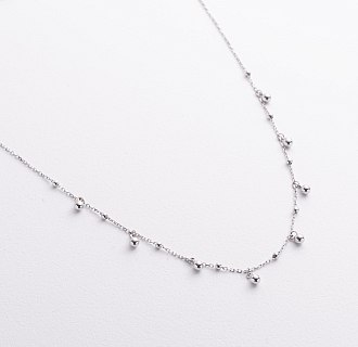 Колье "Шарики" в белом золоте кол02609