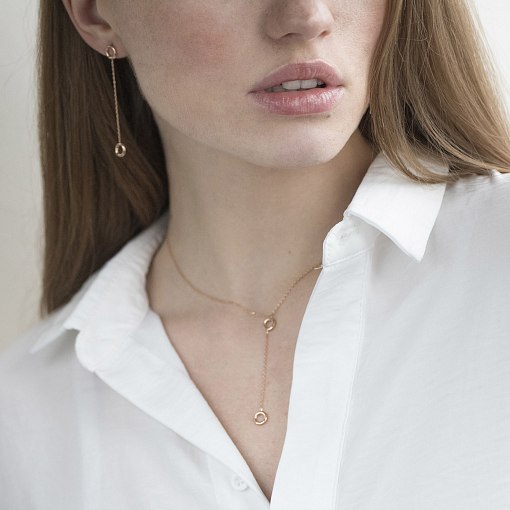 Колье "Кружочки" в красном золоте кол01838 2