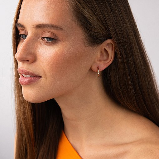 Серьги - кольца "Bamboo" в красном золоте с09141 2