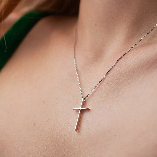 Колье "Крестик" в белом золоте кол01707 5