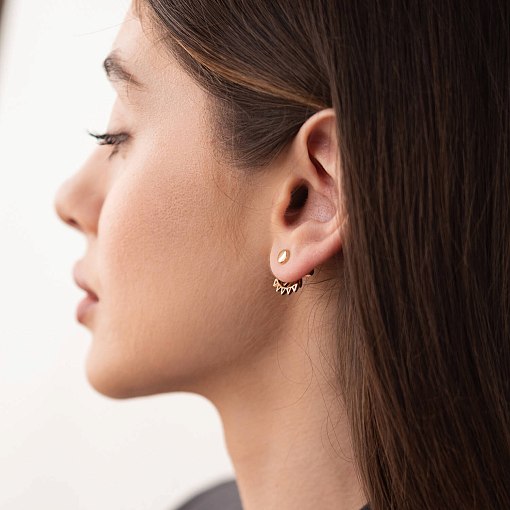 Серьги - джекеты "Фрида" в желтом золоте с07931 4