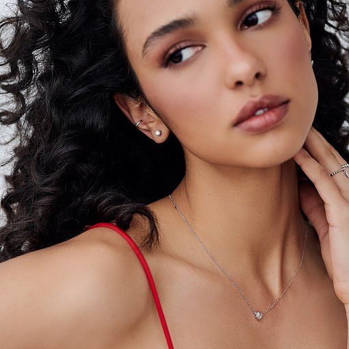 Серьга - каффа в белом золоте с07492 5