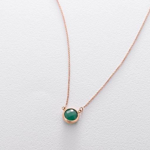 Кольє з оніксом в червоному золоті кол01416 2