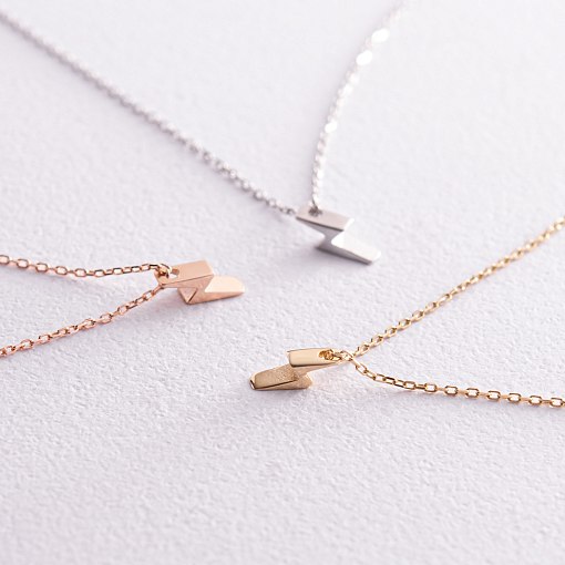 Колье "Молния" в белом золоте кол02287 3