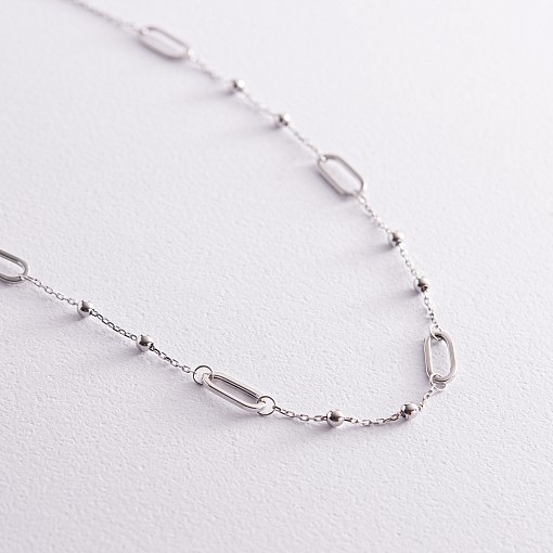 Колье - цепочка "Шарики" в белом золоте кол02255 7