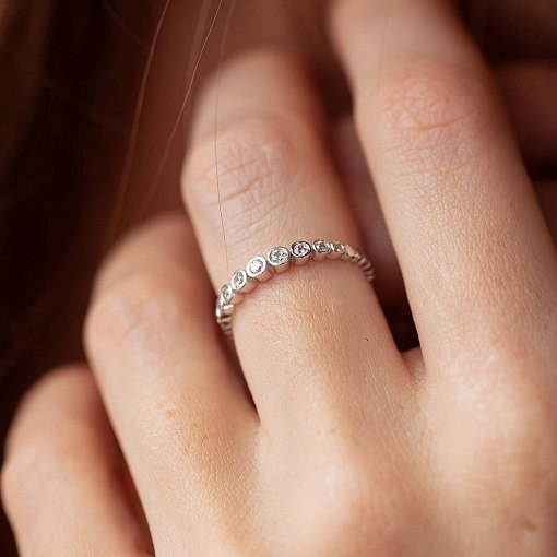 Золота каблучка з фіанітами к07536 6