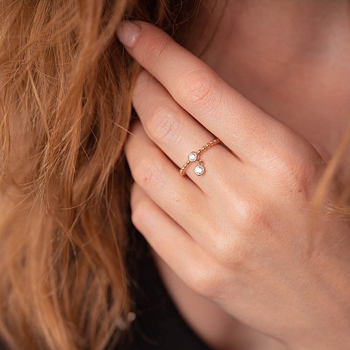 Золота каблучка з фіанітом к07050 2